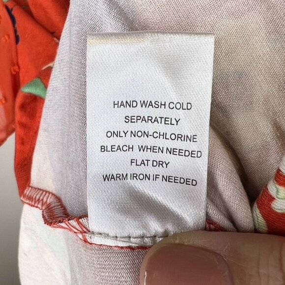 NWT Daniel Rainn Womens Orange Floral Short Sleeve Peasant Top Size PS Blouse - Picture 6 of 6